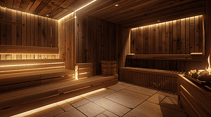 Eine Sauna von innen